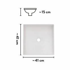 Baliv Aufsatzwaschbecken WBA-7100 41 Cm X 41 Cm -Badezimmergeschäft 4007873411557 VM01 170621