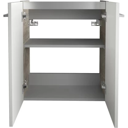 Fackelmann Waschbeckenunterschrank SBC 55 Cm Nature Oak/Weiß Hochglanz 4 Fackelmann Waschbeckenunterschrank SBC 55 Cm Nature Oak/Weiß Hochglanz – Bild 2