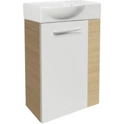 Fackelmann Waschbeckenunterschrank SBC 45 Cm Sandeiche/Weiß Hochglanz Links -Badezimmergeschäft 4008033846523 3254 03