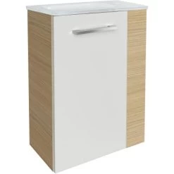 Fackelmann Waschbeckenunterschrank SBC 45 Cm Sandeiche/Weiß Hochglanz Links -Badezimmergeschäft 4008033846523 3254 04