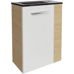 Fackelmann Waschbeckenunterschrank SBC 45 Cm Sandeiche/Weiß Hochglanz Links -Badezimmergeschäft 4008033846523 3254 05