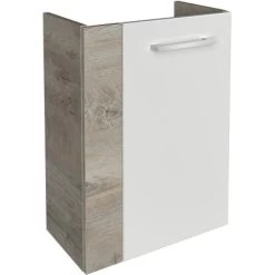 Fackelmann Waschbeckenunterschrank SBC 45 Cm Nature Oak/Weiß Hochglanz Rechts