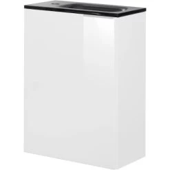 Fackelmann Waschbeckenunterschrank SBC 45 Cm Weiß/l. Glas Weiß Links -Badezimmergeschäft 4008033860130 3254 03