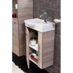 Fackelmann Waschbeckenunterschrank SBC 45 Cm Graueiche Links -Badezimmergeschäft 4008033860185 3254 09