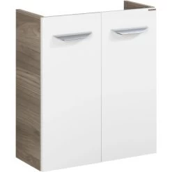 Fackelmann Waschbeckenunterschrank SBC 55 Cm Steinesche/Weiß Hochglanz