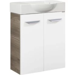 Fackelmann Waschbeckenunterschrank SBC 55 Cm Steinesche/Weiß Hochglanz 7 Fackelmann Waschbeckenunterschrank SBC 55 Cm Steinesche/Weiß Hochglanz -Badezimmergeschäft 4008033860765 3254 03