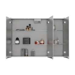 Spiegelschrank Dekor Alu III Aluminium Eiche Trüffel -Badezimmergeschäft 4013251006321 3707 3