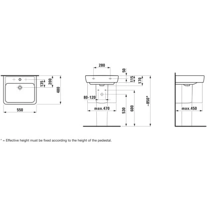 Laufen Waschtisch Pro A 55 Cm Weiß 5 Laufen Waschtisch Pro A 55 Cm Weiß – Bild 3