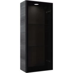 Pelipal Vitrinen-Wandschrank Quantum 05 Graphit Struktur Quer NB 30 Cm