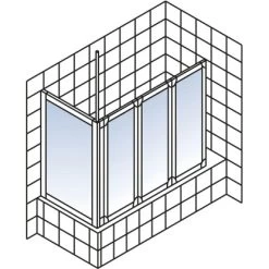 Schulte Badewannenaufsatz 3tlg. Mit Seitenwand Weiß 140 X 128,8 X 75 Cm -Badezimmergeschäft 4060991004926 2053 03