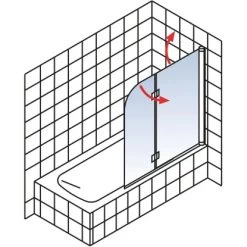 Schulte Badewannenaufsatz Einfaltbar Alpinweiß 140 X 115 Cm -Badezimmergeschäft 4060991005787 2053 5
