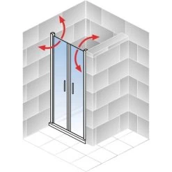 Schulte Klapptür Für Seitenwand In Nische Kristall/Trend BxH 80 X 200 Cm -Badezimmergeschäft 4060991006661 2053 05