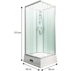 Schulte Komplettduschkabine Korfu II Mit Boiler Pumpe Alu-Natur Hellgrün -Badezimmergeschäft 4060991009792 2053 3 1