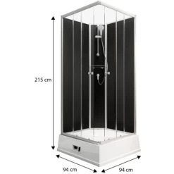 Schulte Komplettduschkabine Korfu II Mit Boiler Pumpe Alu-Natur Schwarz -Badezimmergeschäft 4060991009808 2053 3 1