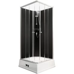 Schulte Komplettduschkabine Korfu II Mit Boiler Pumpe Alu-Natur Schwarz -Badezimmergeschäft 4060991009808 2053 3