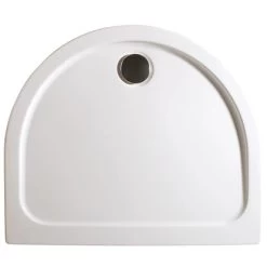 Schulte Duschwanne Halbkreis Extra-flach Alpinweiß Inkl. Füße & Ablauf 110x90 Cm