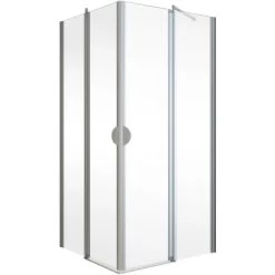 Schulte Eckeinstieg 4-teilig Sunny Alu-Natur Echtglas Klar Hell 192 Cm X 80 Cm -Badezimmergeschäft 4060991013799 2053 S 01