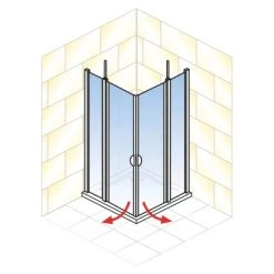Schulte Sunny Eckeinstieg 4-tlg. Mit Drehtüren 80 X 80 X 180 Cm Weiß -Badezimmergeschäft 4060991013805 5