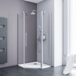 Schulte Fünfeckdusche Alexa Style 2.0 Alu-Natur Klar Glas Hell 192 Cm X 90 Cm -Badezimmergeschäft 4060991019555 2053 AB 01