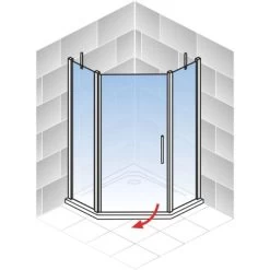 Schulte Fünfeckdusche Alexa Style 2.0 Alu-Natur Klar Glas Hell 192 Cm X 90 Cm -Badezimmergeschäft 4060991019555 2053 AI 01