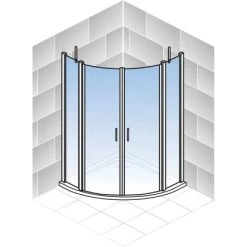 Schulte Runddusche Alexa Style 2.0 Echtglas 4-tlg. Alu-Natur 90 Cm X 90 Cm -Badezimmergeschäft 4060991019685 2053 5