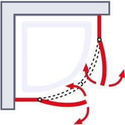 Schulte Runddusche Drehtür Alexa Style 2.0 Chromoptik B/TxH 90x192 Cm Radius 550 -Badezimmergeschäft 4060991019708 2053 03