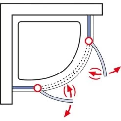 Schulte Runddusche Mit Drehtüren MasterClass BxTxH 80 X 80 X 200 Cm -Badezimmergeschäft 4060991028076 2053 03
