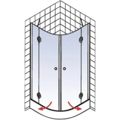 Schulte Runddusche Mit Drehtüren MasterClass BxTxH 80 X 80 X 200 Cm -Badezimmergeschäft 4060991028076 2053 04