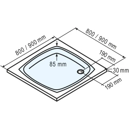 Schulte Duschwanne Eckig Flach Sanitäracryl 90 X 90 Cm 4 Schulte Duschwanne Eckig Flach Sanitäracryl 90 X 90 Cm – Bild 2