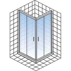 Schulte ExpressPlus Eckeinstieg Kristall/Trend Chromoptik Klar Hell 80x90cm -Badezimmergeschäft 4060991038198 2053 5