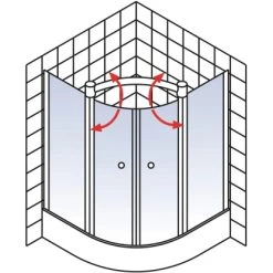 Schulte ExpressPlus Runddusche Garant 4-tlg. Chromoptik Radius 55cm -Badezimmergeschäft 4060991038686 2053 5