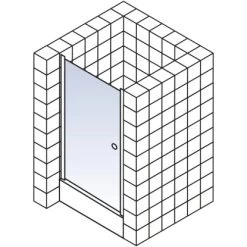 Schulte ExpressPlus Drehtür In Nische Garant Chromoptik Rechts 200x80cm -Badezimmergeschäft 4060991056093 2053 5
