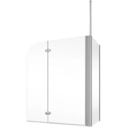 Schulte ExpressPlus Badewannenaufsatz 2-tlg. Alu Natur Klar 140x116,4cm -Badezimmergeschäft 4060991056352 2053 2