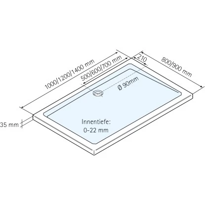 Schulte ExpressPlus Duschwanne Eckig Extra-flach Mineralguss Asym. 90 X 140 Cm 6 Schulte ExpressPlus Duschwanne Eckig Extra-flach Mineralguss Asym. 90 X 140 Cm – Bild 4