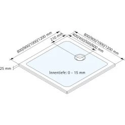 Schulte ExpressPlus Duschwanne Schulte-plan Eckig Mineralguss 100x100cm -Badezimmergeschäft 4060991056475 2053 3