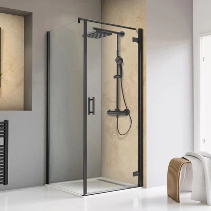 Schulte Drehtür Toura R + Seitenwand Pendelbar Schwarz 200 X 90 X 90 Cm Klar Hel 3 Schulte Drehtür Toura R + Seitenwand Pendelbar Schwarz 200 X 90 X 90 Cm Klar Hel