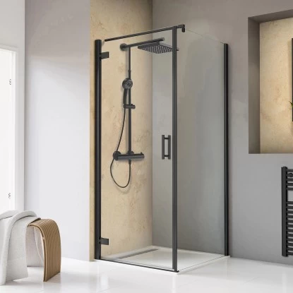 Schulte Drehtür Toura L + Seitenwand Pendel Schwarz 200 X 100 X 100 Cm Klar Hell 3 Schulte Drehtür Toura L + Seitenwand Pendel Schwarz 200 X 100 X 100 Cm Klar Hell