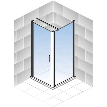 Schulte Drehtür Toura L + Seitenwand Pendel Schwarz 200 X 100 X 100 Cm Klar Hell 7 Schulte Drehtür Toura L + Seitenwand Pendel Schwarz 200 X 100 X 100 Cm Klar Hell – Bild 5