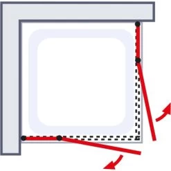 Schulte Eckeinstieg 4-tlg. Toura Pendelbar Schwarz 200 X 100 X 100 Cm Klar Hell -Badezimmergeschäft 4060991070136 2053 5