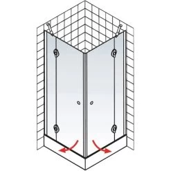 Schulte Eckeinstieg 4-tlg. Toura Pendelbar Schwarz 200 X 100 X 100 Cm Klar Hell -Badezimmergeschäft 4060991070136 2053 6