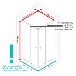 Schulte Eckeinstieg Mit Schiebetüren Sunny 180 Cm X 75-90 Cm Silber Klarglas 14 Schulte Eckeinstieg Mit Schiebetüren Sunny 180 Cm X 75-90 Cm Silber Klarglas -Badezimmergeschäft 4060991070167 2053 VM 01 1