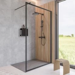 Schulte Walk In Frontteil Alexa Style 2.0 Dekor Frame Mattschwarz 200 X 90 Cm