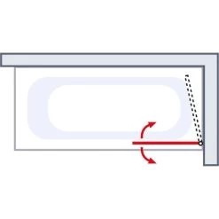 Schulte Badewannenfaltwand Komfort 1-tlg. Dekor Frame Mattschwarz 140 Cm X 80 Cm -Badezimmergeschäft 4060991071249 2053 4