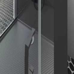 Schulte ExpressPlus Komplettdusche-Schiebetür Bali Mattschwarz 215 Cm X 115 Cm -Badezimmergeschäft 4060991074998 2053 CU 09