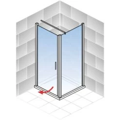 Schulte ExpressPlus Drehtür Mit Seitenwand Trend 2.0 Alu-Natur 200 Cm X 90 Cm -Badezimmergeschäft 4060991076046 2053 AI 02