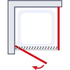 Schulte ExpressPlus Drehtür Mit Seitenwand Trend 2.0 Alu-Natur 200 Cm X 90 Cm -Badezimmergeschäft 4060991076046 2053 AI 03