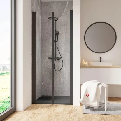 Schulte ExpressPlus Pendeltür In Nische Garant 2.0 Mattschwarz 200 Cm X 100 Cm 3 Schulte ExpressPlus Pendeltür In Nische Garant 2.0 Mattschwarz 200 Cm X 100 Cm