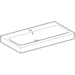 Geberit Waschbecken ICon 90 Cm Mit Hahnloch Mittig Und Überlauf Weiß -Badezimmergeschäft 4123 124090000 Perspective