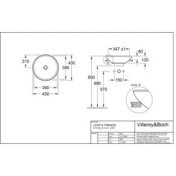 Villeroy & Boch Friends Halbeinbau-Waschbecken 43cm StarWhite M. ÜL CPlus 7 Villeroy & Boch Friends Halbeinbau-Waschbecken 43cm StarWhite M. ÜL CPlus -Badezimmergeschäft 4123 vbtz 411400 411401 5 2