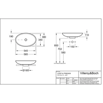 Villeroy & Boch Loop & Friends Aufsatzwaschbecken 58,5 Cm Alpinweiß Mit ÜL CPlus 4 Villeroy & Boch Loop & Friends Aufsatzwaschbecken 58,5 Cm Alpinweiß Mit ÜL CPlus – Bild 2